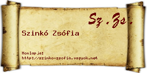 Szinkó Zsófia névjegykártya