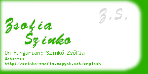 zsofia szinko business card